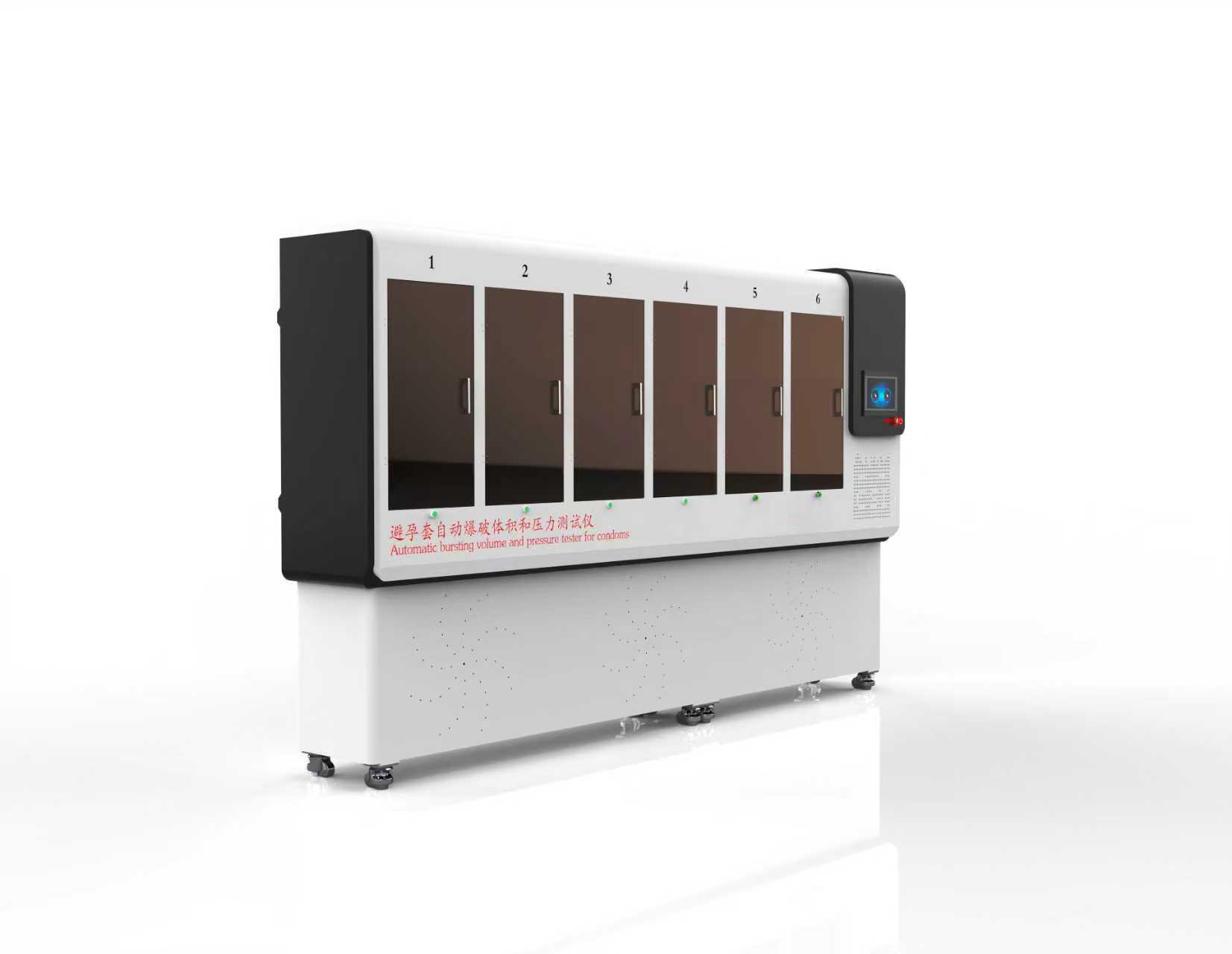 3ac193bcbb7c5c07f1ff43b35983d27a.jpg 避孕套自動(dòng)爆破體積和壓力測(cè)試儀六工位